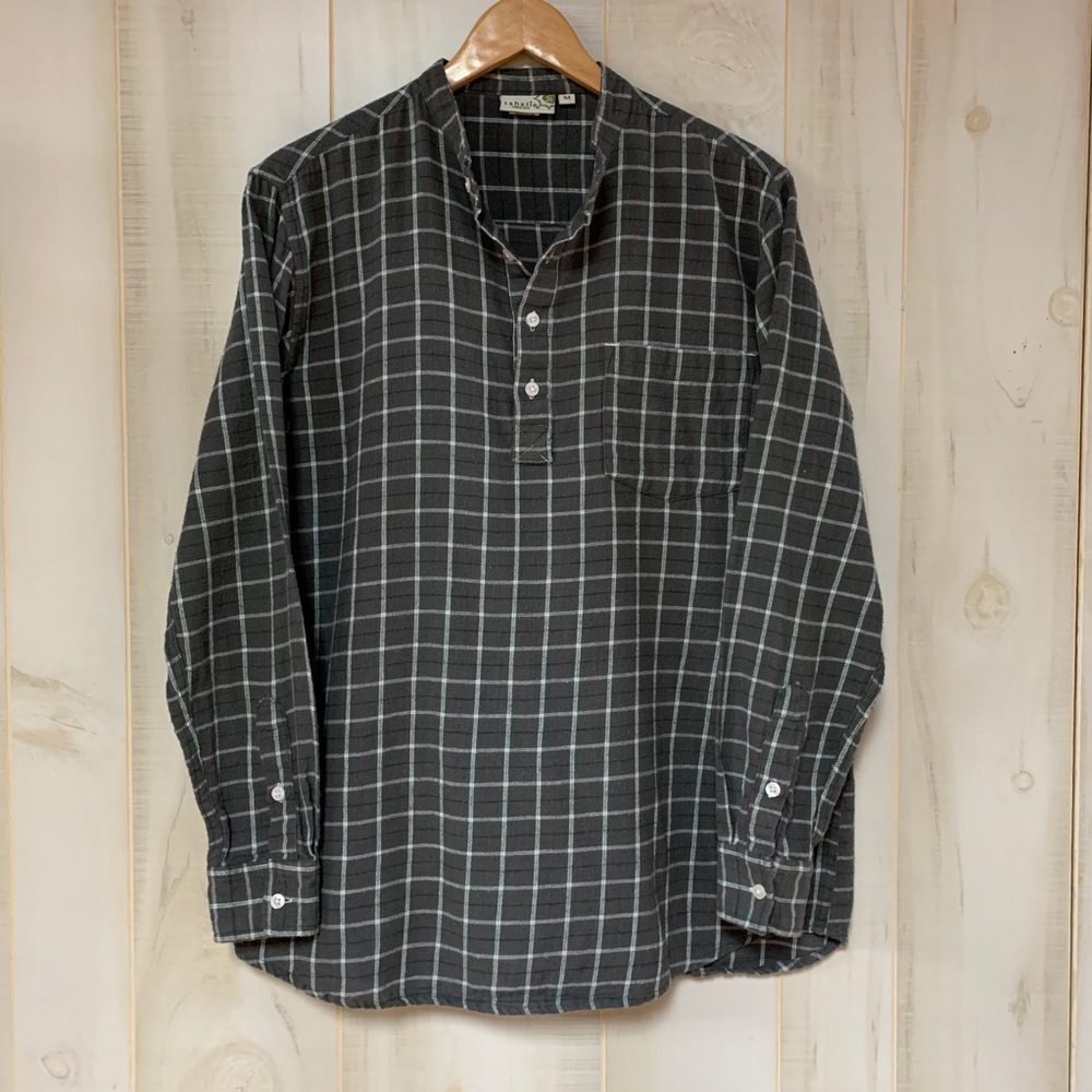Sahalie Grey & White Plaid Cotton Flannel Tunic M